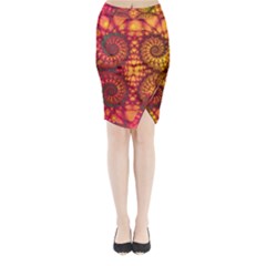 Art Pattern Fractal Design Abstract Artwork Midi Wrap Pencil Skirt
