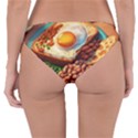 Ai Generated Breakfast Egg Beans Toast Plate Reversible Hipster Bikini Bottoms View4