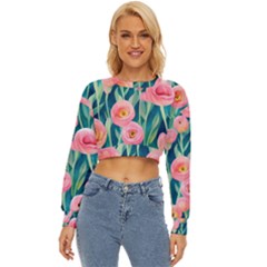 Blush Watercolor Flowers Lightweight Long Sleeve Sweatshirt by GardenOfOphir