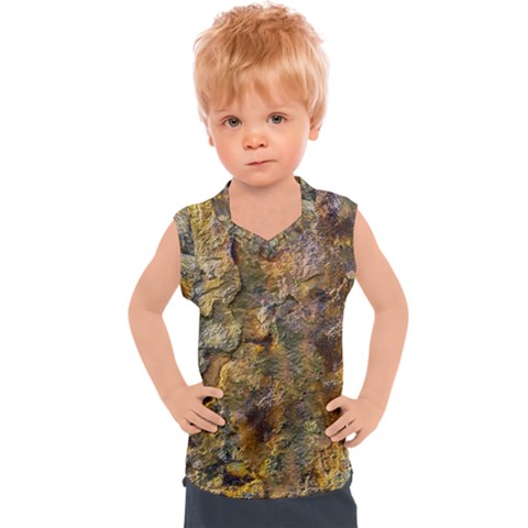 Rusty Orange Abstract Surface Kids  Sport Tank Top by dflcprintsclothing