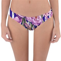 Classy And Chic Watercolor Flowers Reversible Hipster Bikini Bottoms by GardenOfOphir