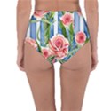 Chic watercolor flowers Reversible High-Waist Bikini Bottoms View2