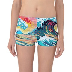 Ai Generated Waves Ocean Sea Tsunami Nautical Arts Reversible Boyleg Bikini Bottoms by Ravend