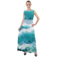 Ai Generated Waves Ocean Sea Tsunami Nautical Blue Sea Chiffon Mesh Boho Maxi Dress