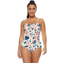 Shapes Pattern  Retro Full Coverage Swimsuit by Sobalvarro