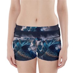 Tsunami Waves Ocean Sea Water Rough Seas 7 Boyleg Bikini Wrap Bottoms