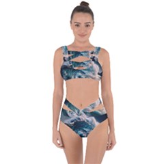 Tsunami Waves Ocean Sea Water Rough Seas 5 Bandaged Up Bikini Set  by Ravend