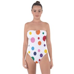 Polka Dot Tie Back One Piece Swimsuit by 8989