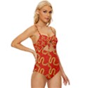 Background Ornamental Pattern Abstract Seamless Knot Front One-Piece Swimsuit View3