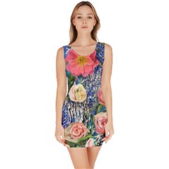Captivating Watercolor Flowers Bodycon Dress by GardenOfOphir