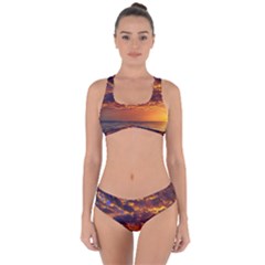 Orange Sunburst Criss Cross Bikini Set