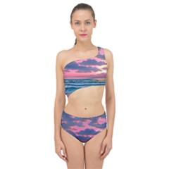 Sunset Over The Beach Spliced Up Two Piece Swimsuit by GardenOfOphir