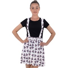 Happy Hound Funny Cute Gog Pattern Velvet Suspender Skater Skirt by dflcprintsclothing