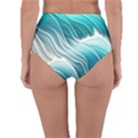 Pastel Blue Ocean Waves Iii Reversible High-Waist Bikini Bottoms View2