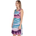 Pink Wave Crashing On The Shore Knee Length Skater Dress With Pockets View2
