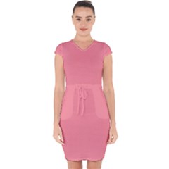 Conch Shell Pink	 - 	capsleeve Drawstring Dress by ColorfulDresses
