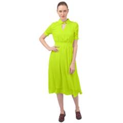 Arctic Lime Green	 - 	keyhole Neckline Chiffon Dress by ColorfulDresses