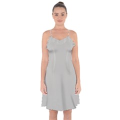 Harbor Grey	 - 	ruffle Detail Chiffon Dress