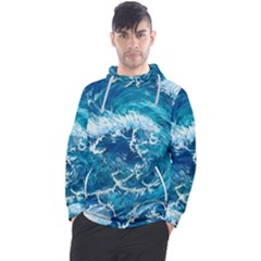 Abstract Blue Ocean Waves Iii Men s Pullover Hoodie