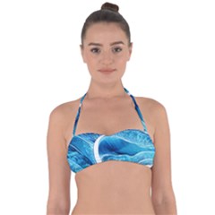 Blue Wave Halter Bandeau Bikini Top by GardenOfOphir