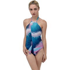 Pink Sea Water Go With The Flow One Piece Swimsuit by GardenOfOphir