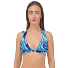 Wave Double Strap Halter Bikini Top by GardenOfOphir