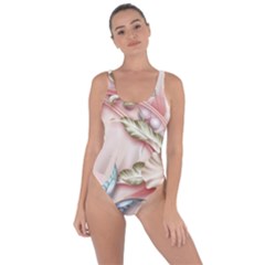 Glory Floral Exotic Butterfly Exquisite Fancy Pink Flowers Bring Sexy Back Swimsuit