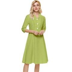 Avocado Green	 - 	classy Knee Length Dress by ColorfulDresses