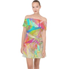 Abstract-14 Off Shoulder Chiffon Dress