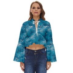Blue Water Speech Therapy Boho Long Bell Sleeve Top by artworkshop