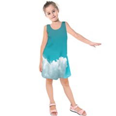 Clouds Hd Wallpaper Kids  Sleeveless Dress by artworkshop