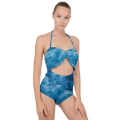Blue Water Speech Therapy Scallop Top Cut Out Swimsuit