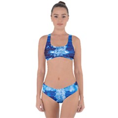 Water Blue Wallpaper Criss Cross Bikini Set by artworkshop
