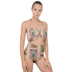 Mosque Scallop Top Cut Out Swimsuit