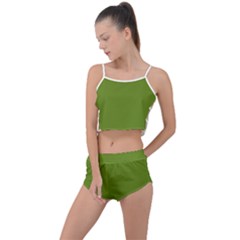 Olive Drab Green	 - 	summer Cropped Co-ord Set by ColorfulSwimWear