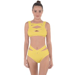 Mustard Yellow	 - 	bandaged Up Bikini Set by ColorfulSwimWear