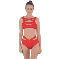 Lava Red	 - 	bandaged Up Bikini Set by ColorfulSwimWear