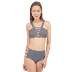Nickel Grey	 - 	cage Up Bikini Set by ColorfulSwimWear