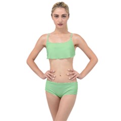 Granny Smith Apple Green	 - 	layered Top Bikini Set by ColorfulSwimWear