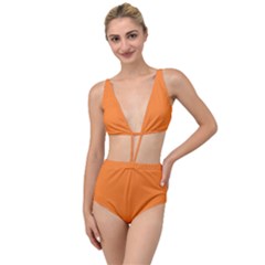 Tangerine Orange	 - 	tied Up Two Piece Swimsuit by ColorfulSwimWear
