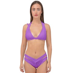 Lilac Purple	 - 	double Strap Halter Bikini Set by ColorfulSwimWear