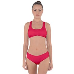 Medium Candy Apple Red	 - 	criss Cross Bikini Set by ColorfulSwimWear