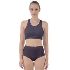 Dark Liver Grey	 - 	racer Back Bikini Set by ColorfulSwimWear