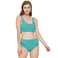 Verdigris Blue	 - 	frilly Bikini Set by ColorfulSwimWear