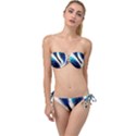 Feathers Pattern Design Blue Jay Texture Colors Twist Bandeau Bikini Set View1