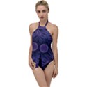 Gometric Shapes Geometric Pattern Purple Background Go with the Flow One Piece Swimsuit View1