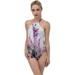 Ai Generated Flowers Watercolour Nature Plant Go With The Flow One Piece Swimsuit