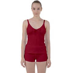 Red Wine	 - 	tie Front Two Piece Tankini by ColorfulSwimWear