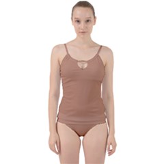 Antique Brass Brown	 - 	cut Out Top Tankini Set by ColorfulSwimWear