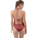 Blush Red	 - 	Halter Cut-Out One Piece Swimsuit View2